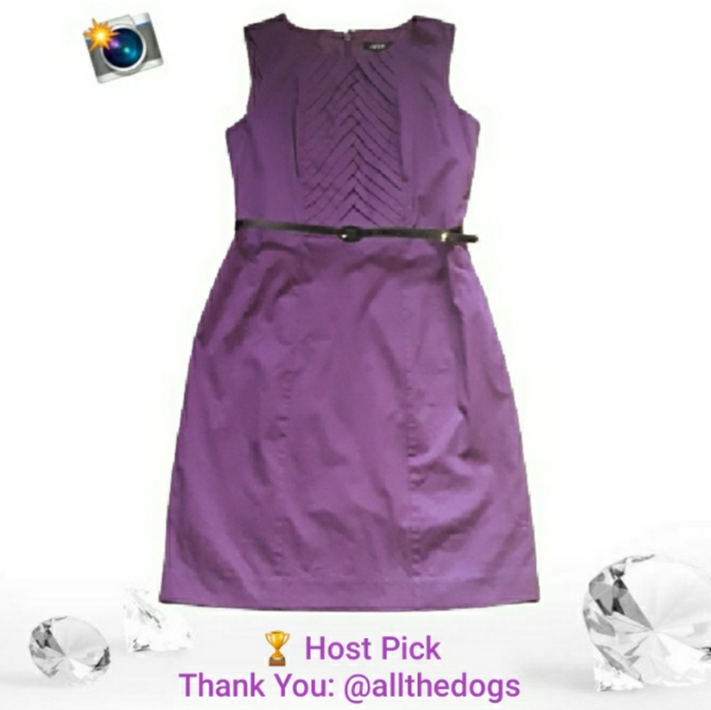 Apt 9 Purple Basket Weave Pleat A-Line Dress - Size 4 Purple Midi Dress